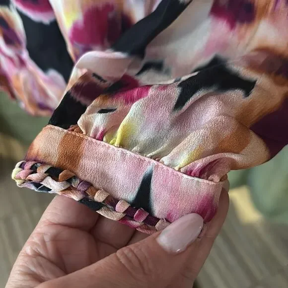 KOBI HALPERIN 100% silk  Multicolor Blouse, XS - Picture 9 of 14